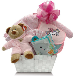A Warm Welcome Sleeper Baby Girl Gift Basket