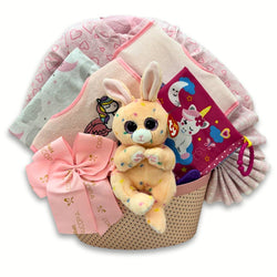 A Warm Welcome Sleeper Baby Girl Gift Basket